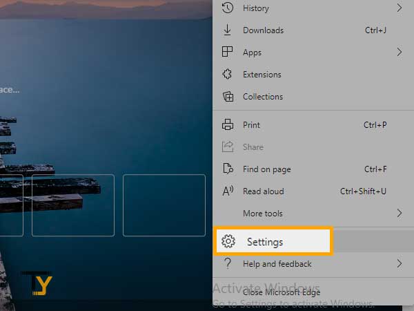 click on ‘Settings in microsoft edge