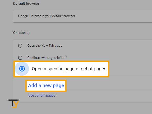 Open a specific page or set of pages in chrome