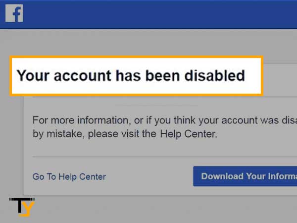 Facebook account has been disabled