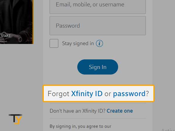 Forgot Xfinity ID or password