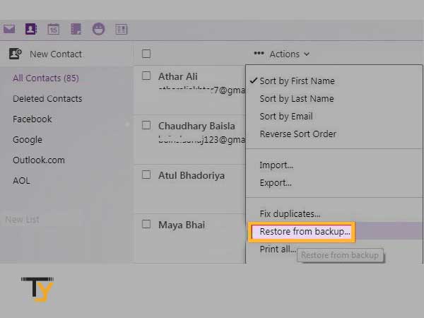 how to retrieve missing emails from yahoo