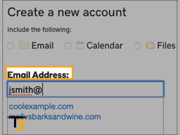 type in your email address