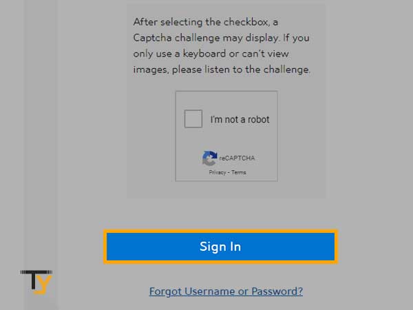 clear the Captcha and finally click on ‘Sign in’