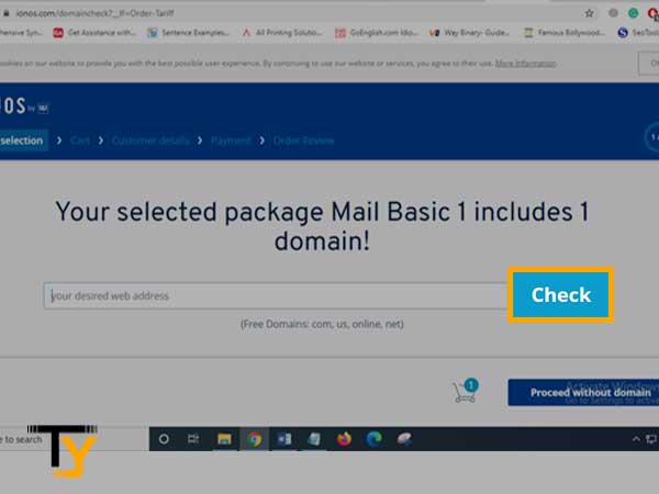 Select a “Domain” and click on “Check”