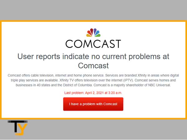 Visit “Downdetector.com” to check status of Comcast Xfinity