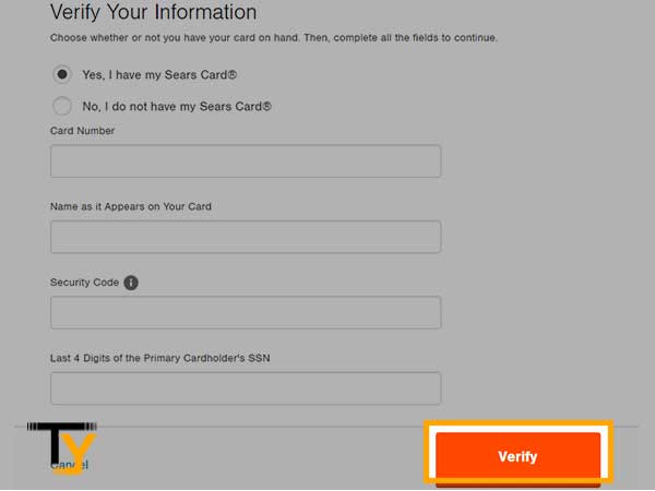 Enter your “Card Number, Name, Security Code and last 4 digits of SSN” followed by clicking on ‘Verify’ button