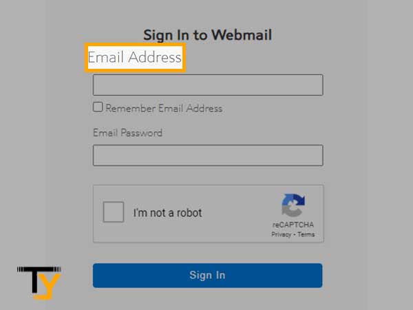 Enter ‘Email Address’ on the Spectrum webmail login page