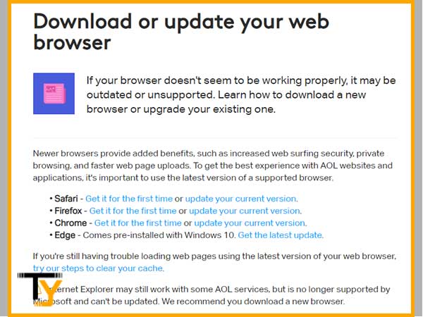Download or Update your respective Web Browser
