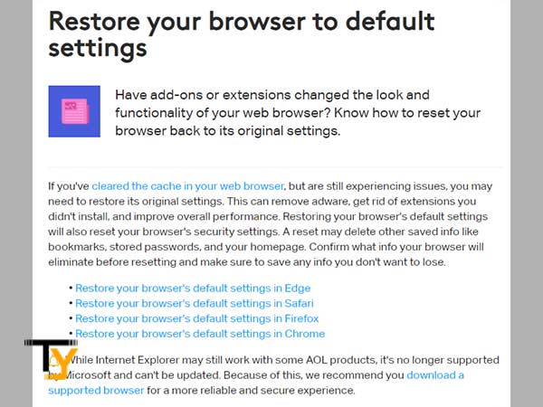 Restore your respective Web Browser to its Default Settings