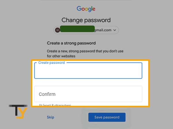 Enter the ‘New Password’ and re-enter it to confirm