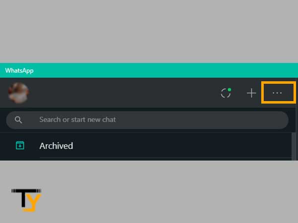 On the WhatsApp web application, click on the More menu icon