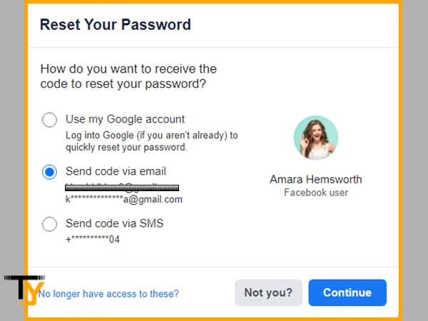 Select either ‘Use my Google account, ‘Send code via email’ or ‘Send code via SMS