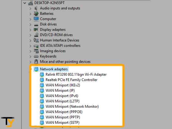 Expand Device Manager’s ‘Network adapters’ section