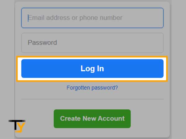  Log in to your Facebook account