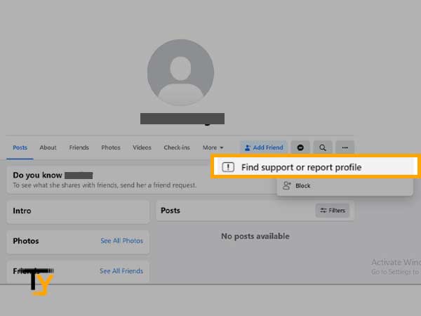 Select ‘Find Support or Report Profile'