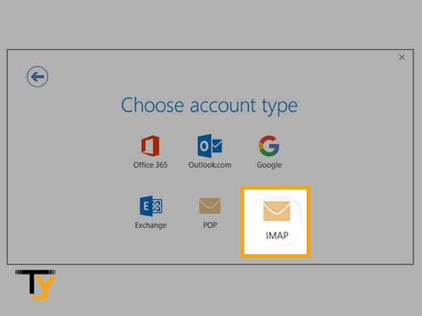 Select the Account Type i.e., either IMAP or POP