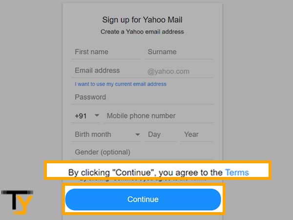 Click on the ‘Continue’ button to agree to the terms