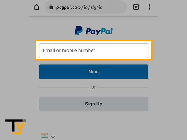 Fill in the ‘Phone or Email ID’ in the given text-field