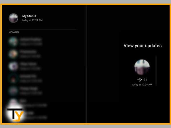 The Status page will open where you can see the status of all your contacts
