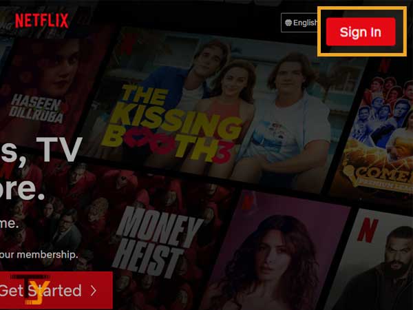 Click on the Sign-in button on the downloaded Netflix app