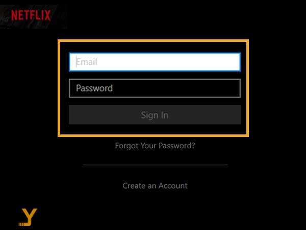 Enter your Email Address or Phone Number, your Netflix account Password and click on the Sign-in button