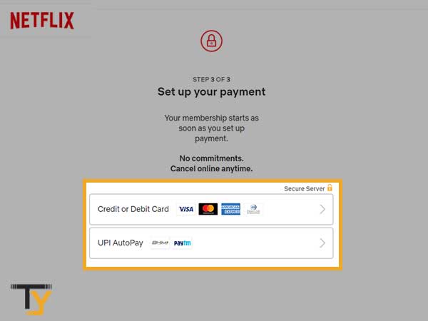 Select a Payment method
