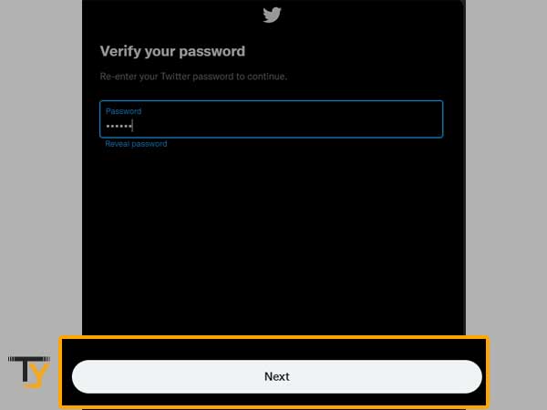 Enter your Twitter password