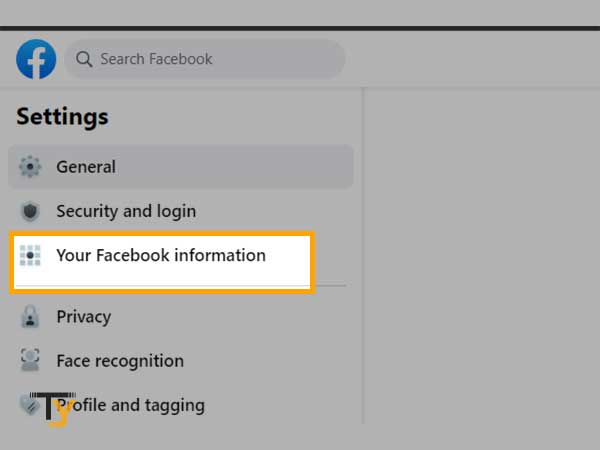 Click on the ‘Your Facebook Information’ option from the sidebar of the page
