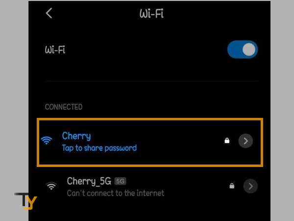 Tap on the Wi-Fi name