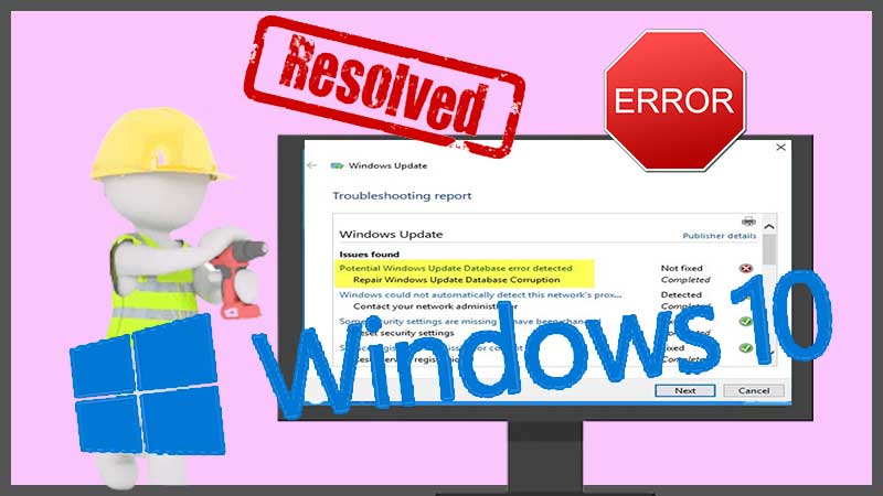 Fix- Potential Windows Update Database Error Detected