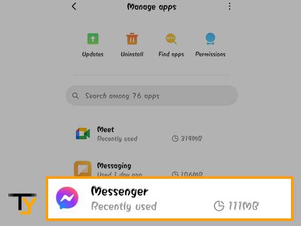 Select the Messenger app.