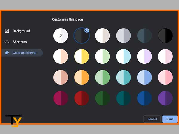 Choose any light color theme