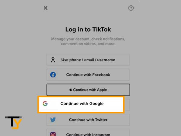Select Continue with Google