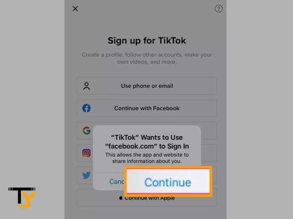 Tap on the Continue option.