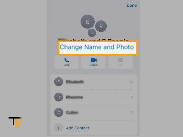 Tap on the Change Name and Photo option