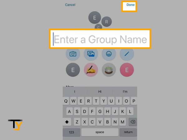 Type the group name and tap Done