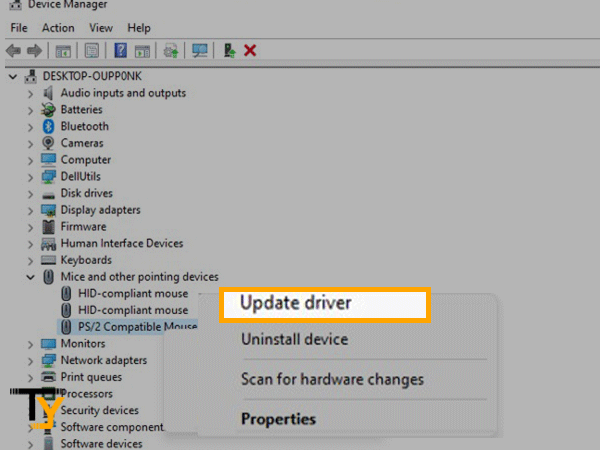 Right click on device name with yellow ! and select Update driver.