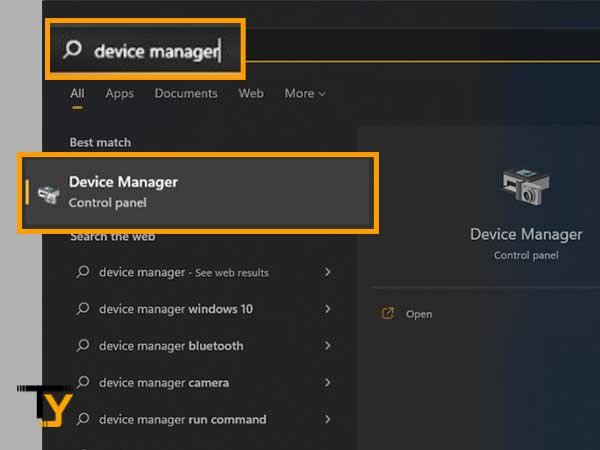 Select Device Manager from the search list.