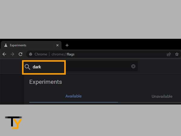 Type dark in the Experiments’ page search bar