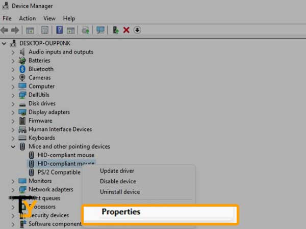 Right-click on the driver and select properties.