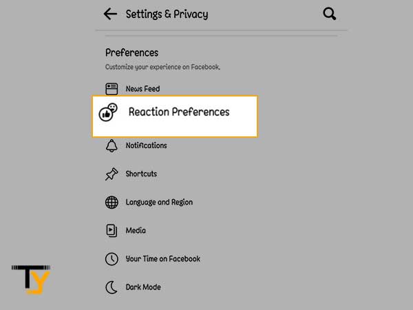 Tap on Action Preferences