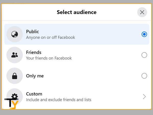 Select the audience to which you want to show likes.