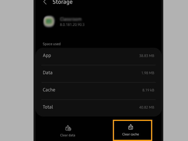 Tap on Clear Cache option.