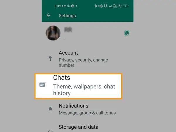 Choose Chat in the settings