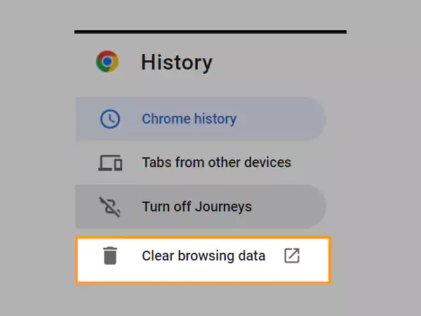 Clear Browsing Data option