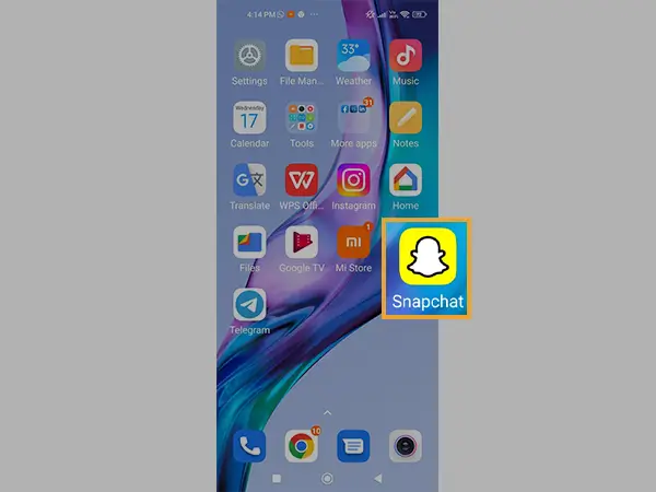 Open the snapchat app