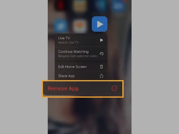 Tap on ‘Remove App’ option from the pop-up appears on the screen.