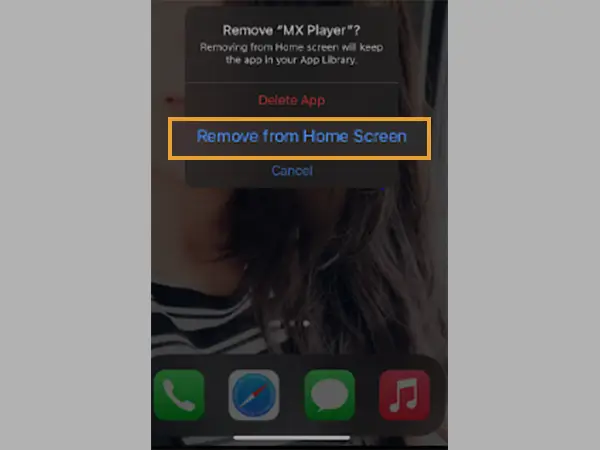 Tap on ‘Remove from Home screen’ option