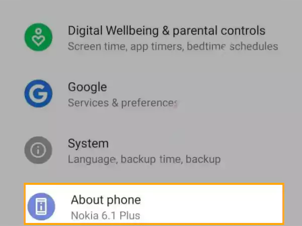 Settings >About phone