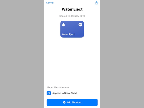 Water Eject Shortcut
